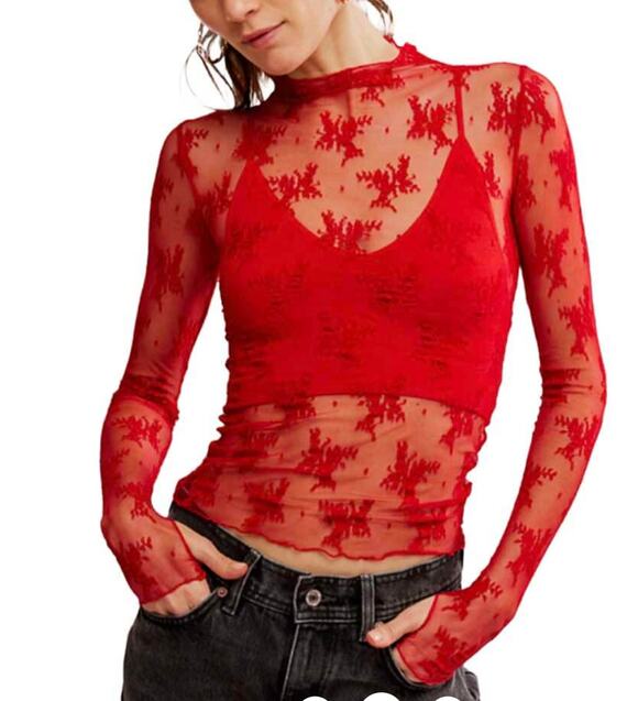 Intimately by Free People Tops - NWT Free People Lady Lux Layering Top | Flame Red | Size XS